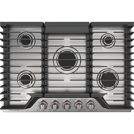 Frigidaire 30-in. 5-Burner Gas Cooktop with 18,000 BTU Power Burner and LED Backlit Knobs GCCG3048AS